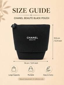 Chanel 黑色彈性帆布化妝包 14*13.5cm，耐用帆布材質，可擴展容量，結構底座可直立，適合個人使用與送禮 - 黑色 - 查看 10