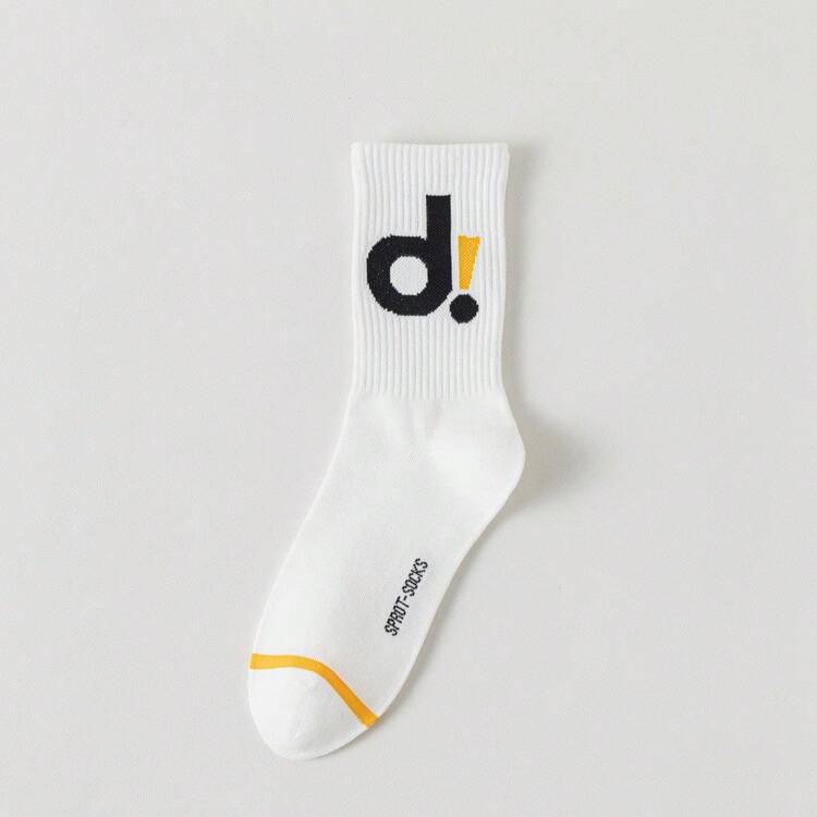 1 Pair Spring/Autumn Men's Fashion Teen Socks, Sweat-Absorbing Odor-Resistant Sports Socks, Student Mid-Calf Basketball Socks - Multicolor - View 8