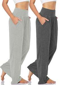 2026 Pantalones rectos sueltos informales con bolsillos para mujer - Multicolor 2 - Ver 1