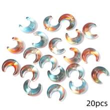 20pcs Transparent Crescent Moon Glass Beads DIY Handmade Jewelry Materials - Colorful Crescent Moon Shaped Glossy Loose Beads, Pastel And Vibrant Color Necklace Phone Charm Accessories Beads - Moon-shaped - View 19
