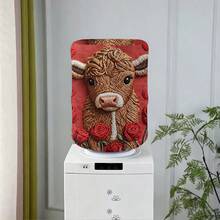 1pc Cute 2D Animal Pattern Water Dispenser Bucket Cover Dustproof Decorative Water Bucket Dispenser Cover Reusable Home Dust Cover - Multicolor - View 4