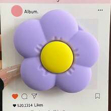 1組卡通Ins風3D矽膠韓式花朵Magsafe磁吸手機支架，伸縮可折疊便攜式桌面強吸附，相容磁吸手機殼，送給朋友與家人的禮物，桌面追劇支架，便攜式 - 彩色 - 查看 8