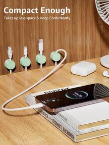 Gliship 12 Pack Magnetic Cable Clips U2013 [One-Snap Lock] Phone Cord Holder For Desk, Adhesive Magnetic Cord Organiser For Nightstand, Wall, Car U2013 Under Desk Cable Management For Office, Home - ColorD - View 5