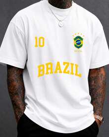 Printed T-Shirt Blouse Brazil Urban Fashion Plus Size S To 5XL And Children's - White - View 2