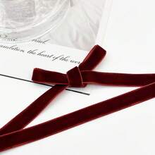 3/8 Inch X 5 Wine Red Flocked Ribbon, 10mm/15mm/20mm/25mm Perfect For Gift Wrapping, Christmas And Wedding Decorations, DIY Bows, Hair Accessories, Sewing Crafts And Party Decorations - Multicolor - View 10