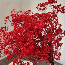 Ramo de Gipsófila Realista de 30/60g, Tallos de Flores Artificiales de Tacto Suave, Decoración de Centro de Mesa para Bodas, Jarrón para el Hogar, Decoración de Mesa para Fiestas, Uso Interior/Exterior, Decoración de Otoño Halloween Acción de Gracias Navidad - Rojo - Ver 2