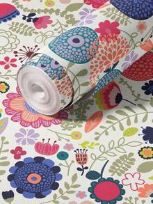ihomeli Colorful Floral Bohemian Style Flower Self-Adhesive Wallpaper Spring Summer Blooming Flower Self-Adhesive Removable Wallpaper Home Decor Wall Hanging - Multicolor - View 10