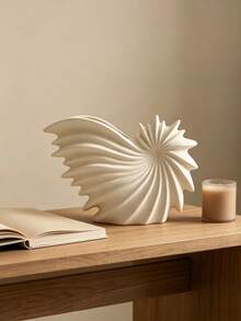 Sculptural Leaf-Shaped Vase With Sunflower, Modern Minimalist Home Decor Ornament, Suitable For Living Room Tabletop, Bedroom Shelf, Office Desk, Aesthetic Centerpiece, Perfect For Housewarming And Gift Giving, Unique Artistic Flower Vessel - A - View 5