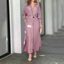 Timeless Draped Maxi Dress - Refined Silhouette & Flowy Texture - Pink - View 2