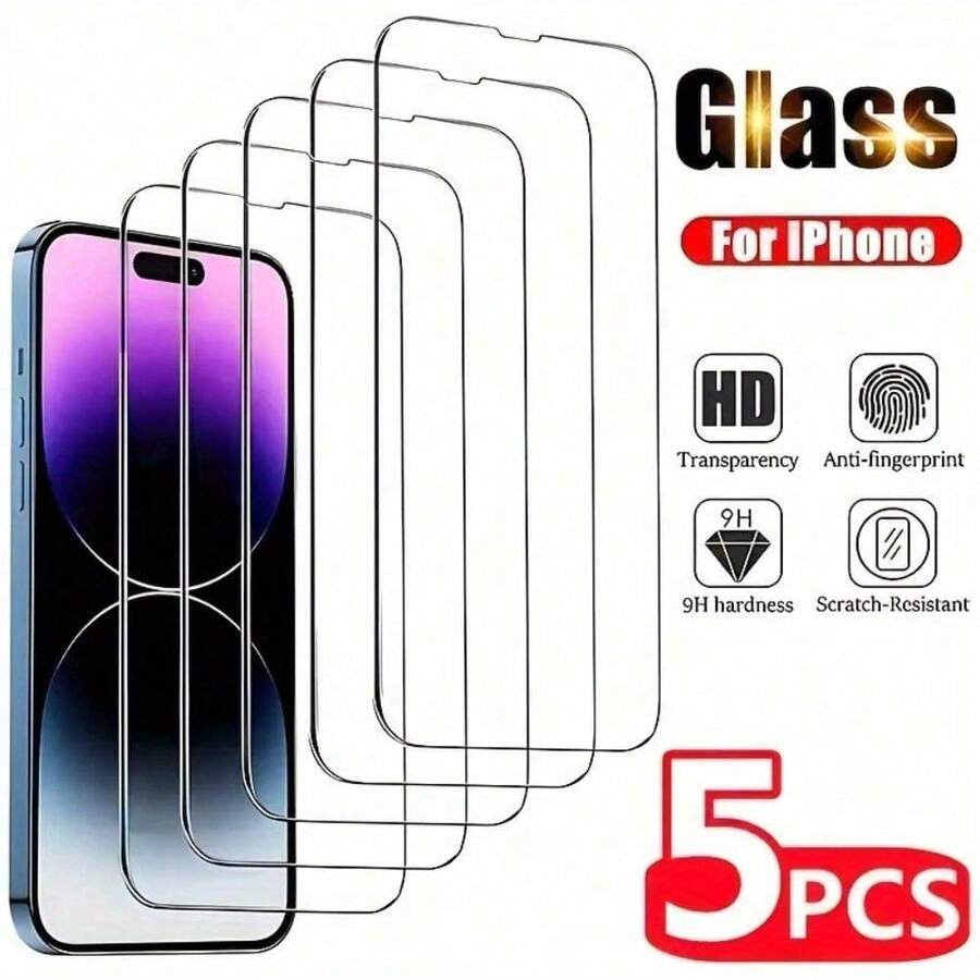 Phone Screen Protectors - Tempered Glass Screen Protector (5 Packs) - View 1