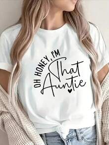 Camiseta drtida de t￭ara mujer - "Oh cari￱o, Camisa de manga corta - Blanco - Ver 2