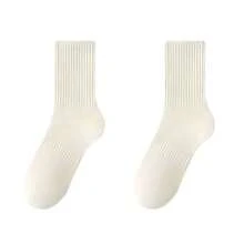 1 Pair/5 Pairs/6 Pairs Multicolor Solid Color Socks Set, Sports Versatile Slouch Socks For Women, Mid-Calf Socks For Autumn/Winter - Multicolor - View 4