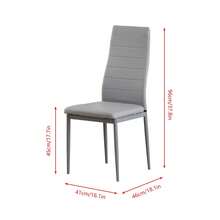 Set Of 2 Stainless Steel Leg Upholstered Dining Chairs - Grey - View 2
