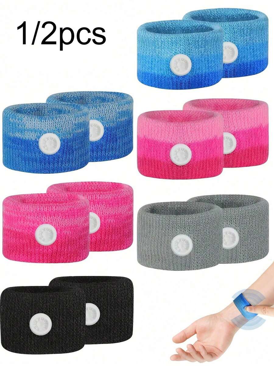1/2PCS Pulseiras para Enjoo de Movimento para Mulheres Grávidas, Pulseiras para Alívio de Enjoo Marítimo/Aéreo, Pulseiras para Enjoo de Movimento para Mulheres Grávidas, Pulseiras Essenciais de Acupressão e Massagem Anti-Náusea para Viagens de Cruzeiro ao Ar Livre - Multicolorido - Ver 1