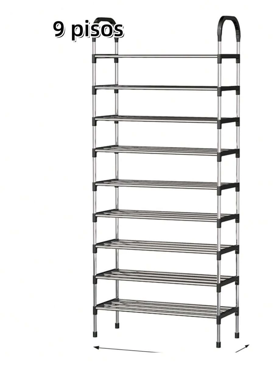 4/5/6/7 Tier Shoe Rack Organizer, Stainless Steel Rack - Simple And Easy To Assemble Shoe Organizer - Clothes Organizer Furniture With Straps - Shoe Rack With Clothes And Hat Racks - The Ultimate Solution For Clothes And Shoe Organization