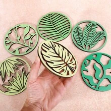 1pc Tropical Plant Themed Hollow Round Coaster, Suitable For Nordic, Pastoral Or Tropical Style Home Decor, As Tabletop Decoration For Cafes And Tea Rooms - Multicolor - View 7