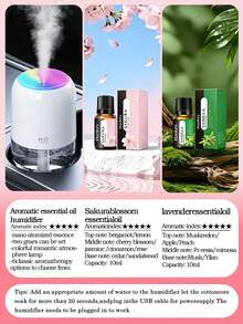 1件 200ml迷你加濕器，LED漸層燈，奶油白色機身，透明水箱。3色可選。可搭配精油使用（香氛+加濕）。靜音，USB供電。適用於汽車、臥室、客廳、辦公室、桌面、浴室、酒店、瑜伽、寵物房。 - Mist - 查看 19