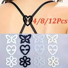 4/8/12 chiếc dây đeo vai áo ngực hình hoa, dây đeo chéo lưng, phụ kiện nội y tàng hình chống trượt, khóa ngực chống hở, nâng ngực, chống chảy xệ, nút cài tháo rời cho áo ngực - Nhiều màu - Xem 2