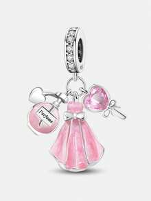 1 Stück 925er Sterlingsilber Cut Out Blumen-Herz-förmige Perlenkette, geeignet für Armbänder, Armreifen, DIY-Schmuckherstellung und tägliche/Muttertags-Dekoration, Schmuckdekoration für Frauen und Mädchen - Satz 1 - Übersicht 15