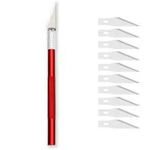 suli Non-Slip Craft Engraving Knife Set Metal Handle Sculpture Cutter With Spare Blades Practical Hand Tool For DIY Leather Paper - Multicolor - View 8