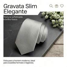 A Matte Twill Tie, A Versatile Tie Suitable For Work, Interviews, And Weddings. - Silver - View 2