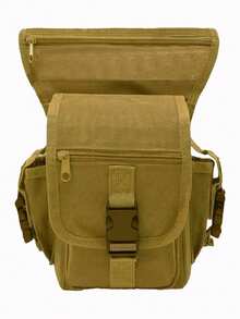1pc Outdoor Sports Photography Single-Shoulder Crossbody Bag, Waterproof Motorcycle Lure Leg Bag, Oxford Fabric Tactical Waist Bag, Women's Leg Bag - 卡其色 - 查看 4