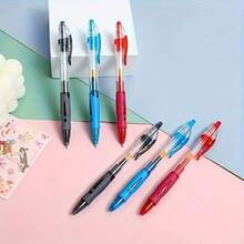 15pcs 0.5mm Retractable Ballpoint Pen Set - Black/Red/Blue Ink, Writing Tools, Office Supplies, Gift, Includes 15 Pens, Back To School - Round - View 9