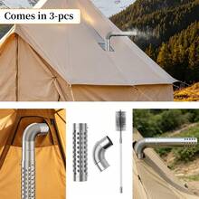 UNHO Hot Tent Stove Elbow Chimney Pipe Brush Accessories Exhaust For Wood Burner Stove - Silver - View 13