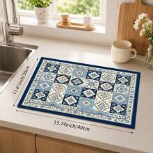 1pc Absorbent Drying Mat, Kitchen Decor Coffee Machine Mat, Handmade Coffee Pot Drip Tray, Kitchen Floor Mat, Table Mat, Kitchen Countertop Dish Drying Mat, Breakfast Mat, Heat Resistant Drip Tray With Non-Slip Backing, Diatomaceous Earth Drip Tray, Stain Hiding, Super Absorbent Kitchen Drip Tray, Easy To Clean Dish Rack Mat, Perfect For Kitchen, Dining Table, Coffee Shop, Bar, Holiday, Party, Home Decor, Holiday Gift - Multicolor - View 14