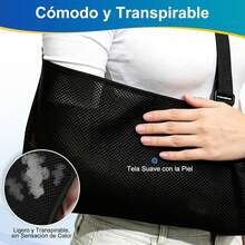 Inmovilizador de Hombro Adulto, Cabestrillo para Brazo Adulto Ajustable, para Izquierdo y Derecho, Transpirable, Soporte de Codo, Lesiones de Hombro, Rehabilitación Postoperatoria, Talla Única - Apertura Amplia - Ver 2