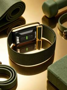 5.0 SuperKnit Luxe Watchband – Compatible With 5.0/MG – ECG Compatible, Performance Accessory For Health & Fitness Wearable – Premium Metals - Army Green - View 3