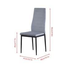 Set Of 2 Stainless Steel Leg Upholstered Dining Chairs - Grey - View 5