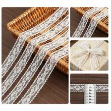 Lace Trim Ribbon, 5 Yards White Lace Ribbon, 2.3cm Wide White Lace Decorative Band, With Exquisite Floral Pattern, Suitable For Handicrafts, Sewing And Bridal Wedding Dress Embroidery Decoration - Multicolor - View 4
