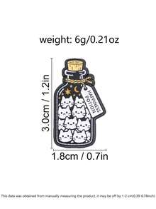 Happiness Potion Bottle Cat Enamel Pin, Full Of Kittens Brooch, Cute Animal Design, Perfect Gift For Cat Lovers, Unique Fashion Accessory - Multicolor - View 3