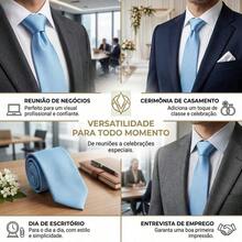 A Matte Twill Tie, A Versatile Tie Suitable For Work, Interviews, And Weddings. - 淺藍色 - 查看 4
