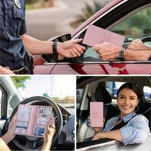 1個車輛登記與持有夾 - 汽車手套箱收納器，汽車卡車儲物盒配件，用於存放重要文件、駕照、卡片、汽車配件等 - A - 查看 6