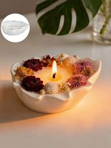 Leaf Shaped Boat Silicone Mold, DIY Aromatherapy Candle Holder, Succulent Planter & Jewelry Storage Tray, Plaster Epoxy Resin Casting Mold For Home Decor Handmade Ornaments - White Silicone Mold - View 4
