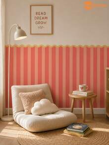 SUPSTICKER 1pc Wavy Edge Striped Half Wall Sticker, Removable & Rental Friendly, 17.7x35.4 Inches, Suitable For Living Room, Bedroom, Entryway - Multicolor - View 2