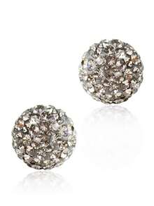 925 Sterling Silver Sparkling Ball Stud Earrings 8mm 1 Pair - Grey - View 3