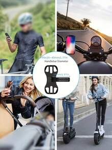 Stoßfeste Fahrrad-Handyhalterung mit weichem Griff und rutschfester Oberfläche, Motorradhalterung, geeignet für Outdoor-Radfahren, ergonomische Fahrrad-Handyhalterung, kann Smartphone sicher befestigen, geeignet für den täglichen Arbeitsweg, stabil für Rennrad/Mountainbike/Roller, Fahrradzubehör, geeignet für Motorrad - Mehrfarbig - Übersicht 9