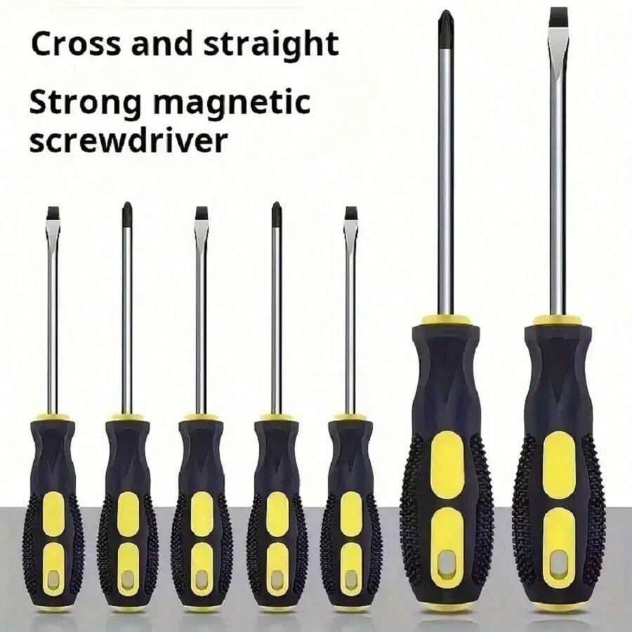 Screwdriver Set With Flat Head And Magnetic Tips - Made Of Durable TPR Material, Perfect For Home Repair Use. - Screwdriver Set - View 1
