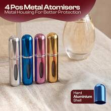 5ml Travel Perfume Bottle Refillable Atomizer Sprayer Perfume,Leakproof Perfume Atomizer Travel, Portable Refillable Perfume Bottles, (Blue, Black, Pink, Gold) - 藍色,粉紅色,金色,銀色 - 查看 7