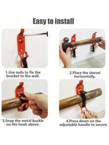 2pcs Zinc Alloy Fire Axe Handle Clamp Set, Metal Tool Lock, Waterproof, Detachable Surface, Suitable For Indoor, Camping, Decoration, Roof Rack Shovel Installation, Wall Quick Clamp Mounting Bracket, Boat Quick Release Axe Holder, Firefighting - A - View 5