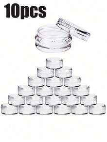 3/10/20/50Pcs Round Empty Jars With Lids, Leak-Proof Portable Storage Containers For Cosmetics, Jewelry & Powder, Travel & Home Use, Holiday Gifts - Clear - View 16