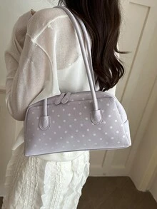 Korean Niche Design Shoulder Boston Bowling Handbag Underarm Bag With Multiple Pockets Large Capacity - Purple - View 3