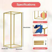 10Pcs 23.6'' Tall Gold Metal Flower Stand For Wedding Table Centerpieces Decor - 10*Flower Stands - View 6