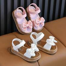 huaraches para niña huaraches de nino Sandalias para Niñas con Gran Lazo Decorativo,  Suela Gruesa Antideslizante para Verano y Salidas sandalias planas zapatos para niña - Rosa - Ver 4