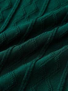 GRDR Men's Lightweight Seagull Collar Solid Color Short Sleeve Knit Sweater, Suitable For Summer Outings, Essential For Fashionable Styling - Army Green - View 6