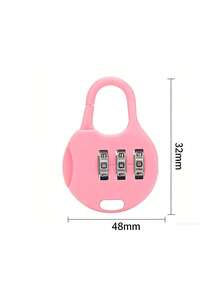 Mini Combination Lock, 3-Digit Resettable Password, Suitable For Suitcases, Backpacks, Lockers, Etc., Universal Type - Easy-To-Use Combination Dial And Key Lock, Suitable For Home And Travel Use. - Multicolor - View 3