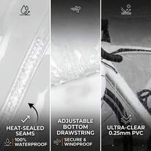 Thickened Transparent PVC High-Strength Bicycle Cover, Dust-Proof And Rain-Proof Bicycle Cover, UV-Resistant Motorcycle And Bicycle Cover - Waterproof, Sun-Resistant, Tear-Resistant, Suitable For All-Weather Use Of Bicycles And Motorcycles - Multicolor - View 5